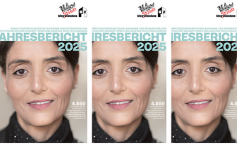 Titelseite mit Frauenfoto des Jahresberichts 2025 des Integrationshauses