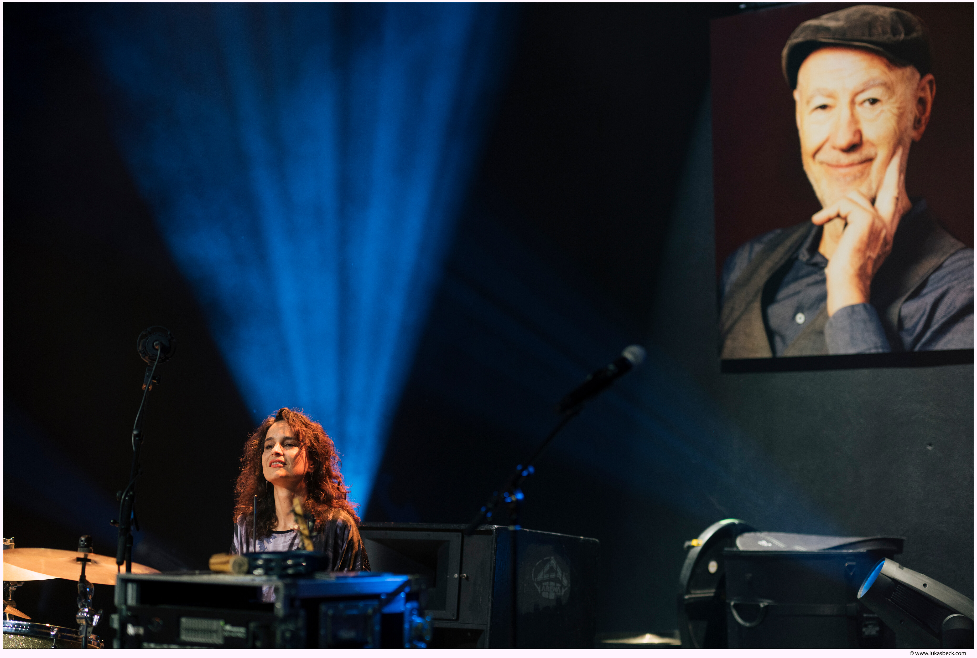 Künstlerin auf der Bühne beim Konzert in Memoriam Willi Resetarits in der Arena Wien